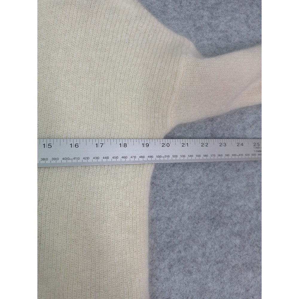 Sezane Barry Cardigan Women XS Ecru Mohair Alpaca Blend Reversible Knit Sweater - Picture 7 of 9